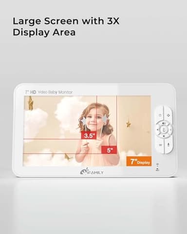 iFamily 7" Large Split Baby Monitor with 2 HD Cameras and Audio, 1080P HD Video Baby Monitor No WiFi,Hack Proof - Image 9