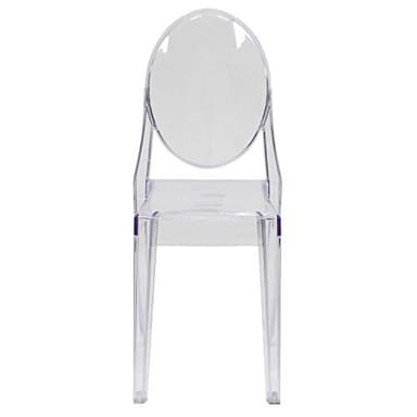 Flash Furniture Cheryl Indoor/Outdoor Ghost Accent and Dining Chair with Contoured Seat, Stackable Transparent Restaurant Chair, Transparent Crystal - Image 6