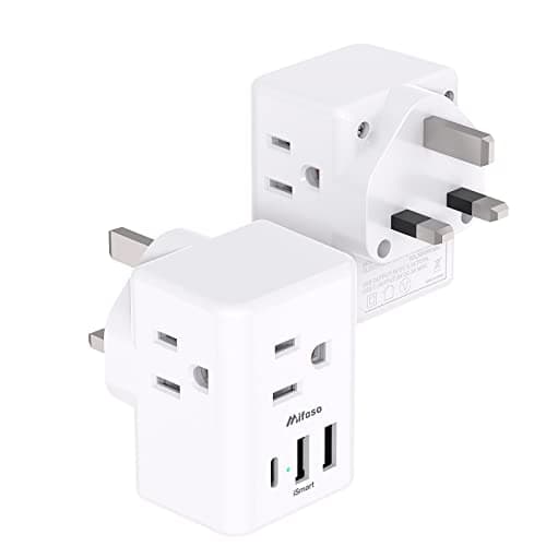 2-Pack UK Travel Plug Adapter - US to UK Plug Adapter, Type G International Plug Adapter, Dubai England Ireland Travel Essentials, UK Power Adapter - Image 1