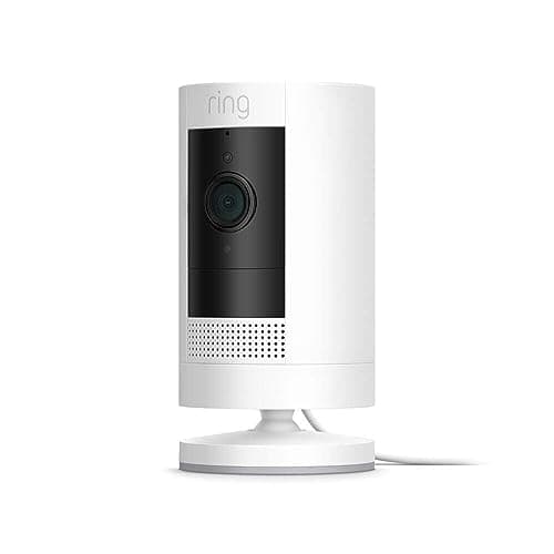 Ring Stick Up Cam Plug-In | Weather-Resistant Outdoor Camera, Live View, Color Night Vision, Two-way Talk, Motion alerts, Works with Alexa | White - Image 1