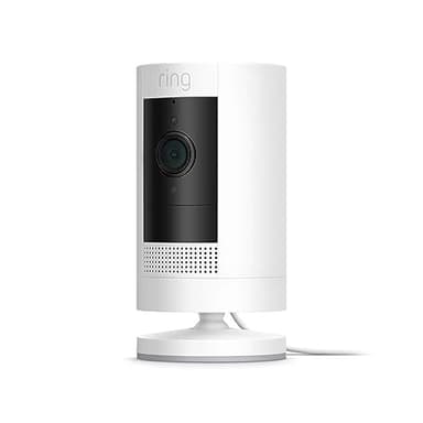 Ring Stick Up Cam Plug-In | Weather-Resistant Outdoor Camera, Live View, Color Night Vision, Two-way Talk, Motion alerts, Works with Alexa | White - Image 1