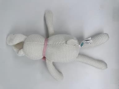 FLUFFYFUN Organic Baby Toys White Bunny Rabbit Stuffed Animal for Newborn 7.1" - Image 8