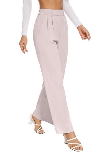 FUNYYZO Women's Wide Leg Pants High Elastic Waisted in The Back Business Work Trousers Long Straight Suit Pants - Image 5