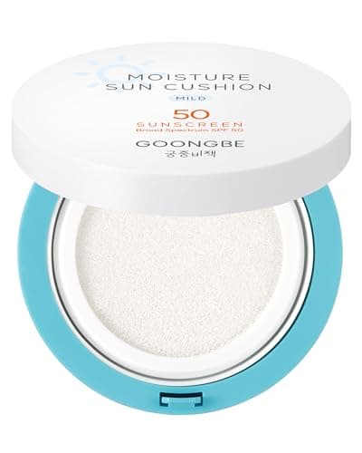 GOONGBE Moisture Sun Cushion Mild SPF 50 - Korean Moisturizing & Soothing Zinc Oxide Mineral Sunscreen - Travel Friendly Sun Cushion for Babies & Kids - Vegan, Reef-Safe, Allergen-Free, 0.81oz. - Image 1