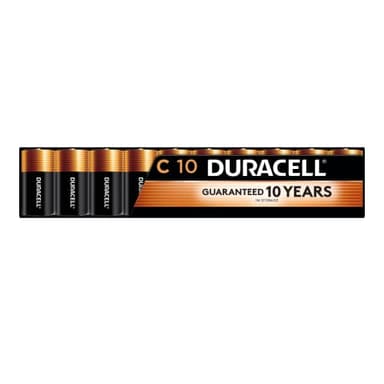 Duracell Coppertop C Batteries, 10 Count (Pack of 1), C Battery with Long-lasting Power, All-Purpose Alkaline Battery for Household and Office Devices - Image 1