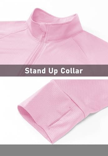 MAGCOMSEN Women's Zip Up Lightweight Long Sleeve Jacket UV Sun Protection Quick Dry Active Shirts Jacket with Zipper Pockets Light Pink 2XL - Image 6