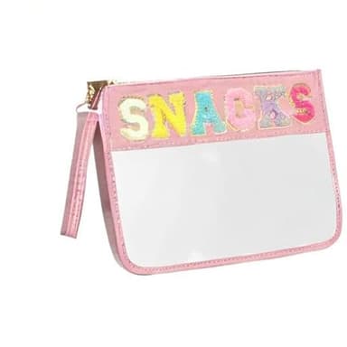 Siwara Snack Bags Clear Pouch for Travel Bag Nylon Clear Cosmetic Bag Makeup Waterproof Bag Portable Glitter Snacks Makeup Beach Pouch Toiletry Bags for Women Girls - Image 7