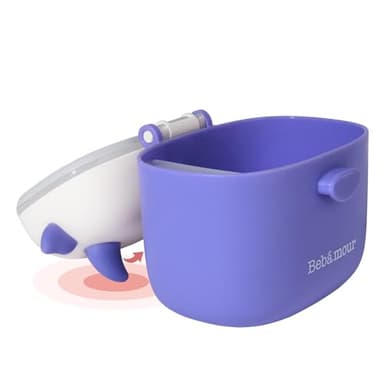 Bebamour Baby Formula Dispenser On The Go, Formula Container to Go, Formula Holder for Travel, Candy Fruit Snack Storage Container with Scoop and Leveller (Purple Cow) - Image 5