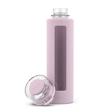 Ello Syndicate 20oz Reusable Glass Water Bottle with One-Touch Leak Proof Flip Lid, Protective Non-Slip Silicone Sleeve, Carry Loop for Coffee, Tea and Water, BPA-free, Dishwasher Safe, Cashmere Pink - Image 8
