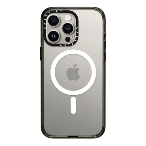 CASETiFY Impact iPhone 15 Pro Max Case [4X Military Grade Drop Tested / 8.2ft Drop Protection/Compatible with Magsafe] - Clear Black - Image 1