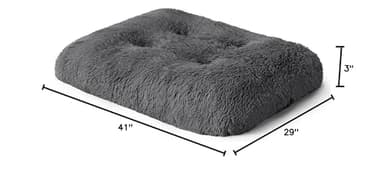 Bedsure Washable Extra Large Dog Bed for Crate, Faux Fur Dog Crate Pad for Large Breed, Plush Soft Comfort Dogs Sleeping Mat, Anti-Slip Pet Kennel Pad, 41" x 29", Dark Grey - Image 8
