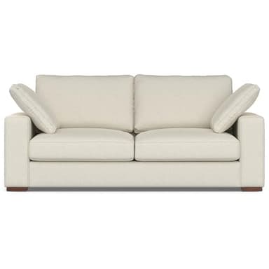 SIMPLIHOME Charlie Sofa in 100% Recycled Polyester Tightly Woven Performance Fabric, Cream, 78-inches Wide, Handcrafted Contemporary Style Loveseat Sofa or Couch for Living Room - Image 1