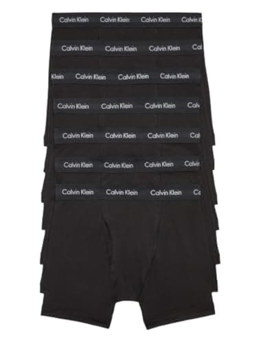 Calvin Klein Men's Cotton Stretch Megapack Boxer Briefs, Black (7 Pack), M - Image 1