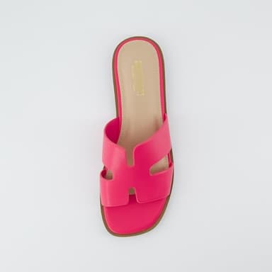 CUSHIONAIRE Voyage Cutout Strap Slides for Women, Slip On Summer Flats, Trendy Footwear, Comfortable Vacation Style Sandals for Women 2025, FUCHSIA 12W - Image 6