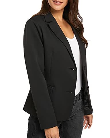 LookbookStore Casual Black Two Buttons Work Blazers for Women Office Jacket Suit Women's Trendy Blazers Suit Jackets 2025 Business Casual Outfits for Women Size Large Blazer Size 12 14 - Image 4