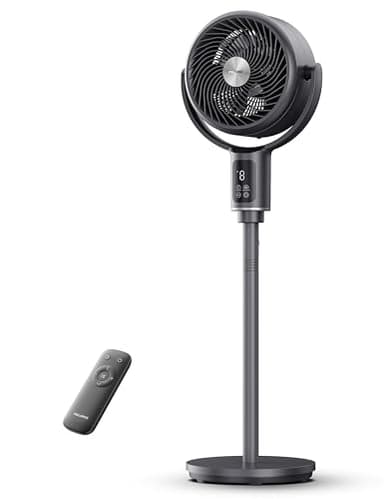 PELONIS AeroFan, Pedestal Fan for Bedroom – Standing Fan with Remote Control, Oscillatiing Fan，LED Display, 9 Speeds, 20dB, 9H Timer, DC Motor, 135° + 100° Auto Oscillation, Adjustable Height - Image 1