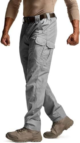 CQR Men's Tactical Pants, Water Resistant Ripstop Cargo Pants, Lightweight EDC Work Hiking Pants, Outdoor Apparel, Raider Mag Pocket Stone, 34W x 32L - Image 1