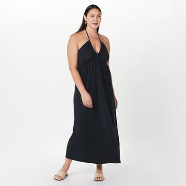 The Drop Women's Kapri Gathered Halter Dress, Black, S - Image 7