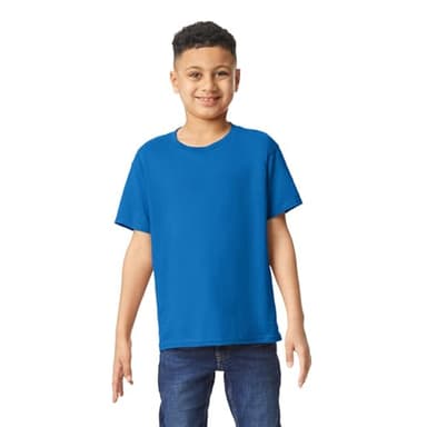 Gildan Unisex Child Youth Heavy Cotton T-shirt, Style G5000b, 2-pack, Royal, Medium US - Image 2