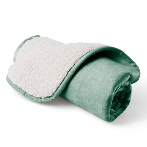Bigbeer Waterproof Dog Blankets for Small Dogs, Washable Pet Blanket for Indoor Cats, Plush Sherpa Puppy Throw Furniture Protector for Bed Couch Sofa(25"x35",S,Green) - Image 1