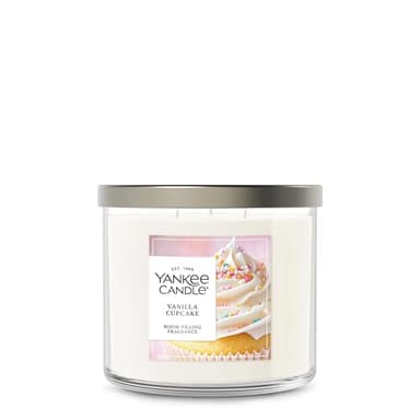 Yankee Candle 3 Wick Candle Jar, Scented Candle with up to 40 Hours of Burn Time, Premium Plant Wax Blend for Consistent Long Lasting Scent from First to Last Burn, Vanilla Cupcake - Image 1