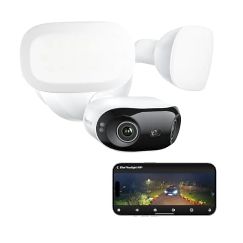 REOLINK Elite Floodlight WiFi, 4K 8MP 180° Panoramic Wired Floodlight Camera, Adjustable 3000 Lumens, Local AI Video Search, Dual-Band Wi-Fi 6, 24/7 Recording, No Monthly Fees, 100~200V AC Hardwired - Image 1