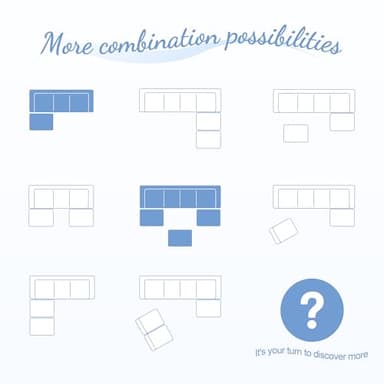 Hobestluk Modular Sectional Sofa Memory Foam Couch Oversized Sectional Sofa 3-Seater with Chaise Cloud Couch with Removable Cover L Shape Sofa for Living Room (Strip Grey, 3-Seater with Chaise) - Image 6