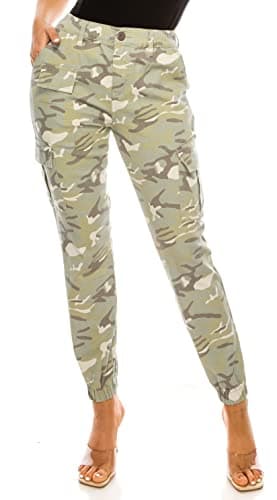 Double Denim January 5th High Waisted Cargo Joggers Pants for Women – Baggy Fleece-Lined Casual Sweatpants with Pockets Streetwear SCP-2049 Light Camo M - Image 1