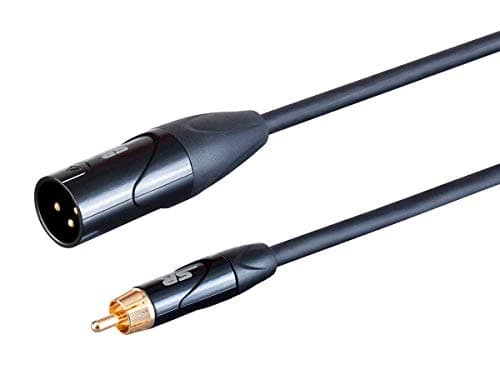 Monoprice XLR Male to RCA Male On Tour Cable - 1 Foot - Black, Heavy Gauge 24AWG, Gold Plated Connectors - Stage Right Series - Image 1