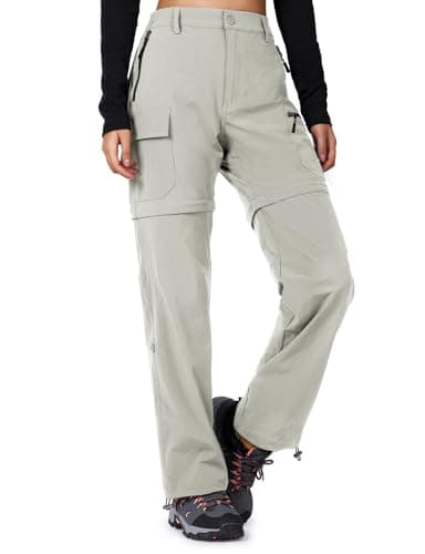 Cycorld Women's-Hiking-Pants-Convertible Quick-Dry-Stretch-Lightweight Zip-Off Outdoor Pants with 5 Deep Pockets (Cloud Grey, XX-Large) - Image 1