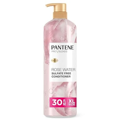 Pantene Rose Water Conditioner, Soothes, Replenishes Hydration, Safe for Color Treated Hair, Nutrient Infused with Vitamin B5 and Antioxidants, Pro-V Blends, 30.0 oz - Image 1