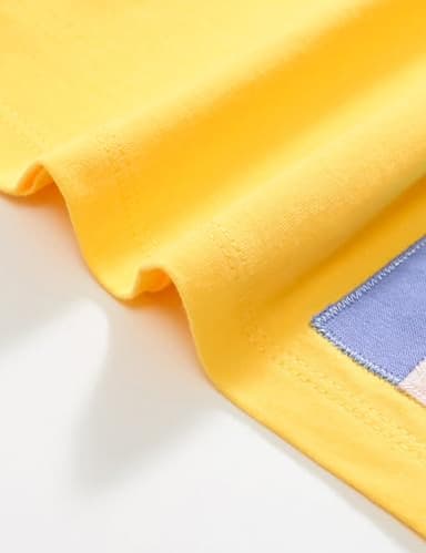 Toddler Little Girl's Summer Dresses Cotton Short Sleeve Sundress Clothes Outfits Casual Clothing Yellow Rainbow Size 6 - Image 6