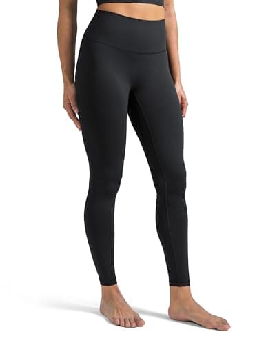 Colorfulkoala Dreamlux No Front Seam Leggings for Women 25" Inseam, High Waisted Buttery Soft 7/8 Yoga Pants (S, Black) - Image 1