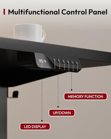 SANODESK Standing Desk Height Adjustable Electric Stand up Desk 71x32 Inches Sit Stand Home Office Desk with Splice Board, Black Frame/Black Top - Image 9
