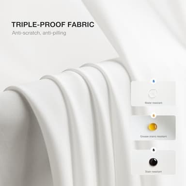 Anmao Non-See-Through Off White Privacy Semi Sheer Curtains for Living Room 84 Inch Length 2 Panels Set, Light Filtering That Let Light in Rod Pocket Window Drapes for Bedroom, 52W x 84L, Ivory White - Image 4