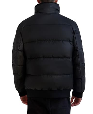 Karl Lagerfeld Paris Men's Short Puffer Jacket, Black Multi - Image 4