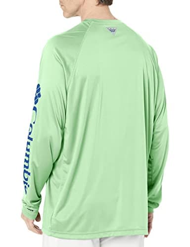 Columbia Men's Terminal Tackle Long Sleeve Fishing Shirt, Key West/Vivid Blue Logo, Medium - Image 2
