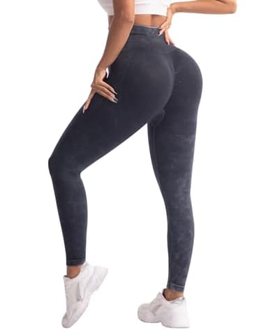 CHRLEISURE Workout Leggings Sets for Women, Gym Scrunch Butt Butt Lifting Seamless Leggings 3 Piece (2Black,MS Black, L) - Image 5
