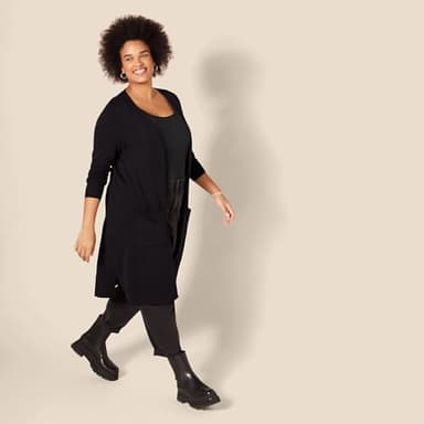Amazon Essentials Women's Lightweight Longer Length Open-Front Long-Sleeve Cardigan Sweater (Available in Plus Size), Black, Medium - Image 8