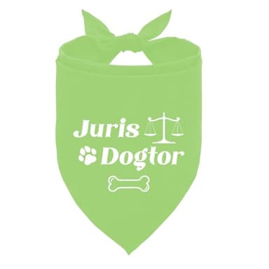 ZPPRJF Juris Dogtor Dog Bandana, Scales of Justice, Light Green, Graduation Gift, Dog Bandana for Small Medium Large Dogs, Triangle Scarf - Image 1