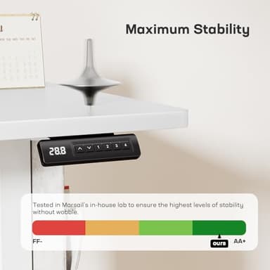 Marsail 40x24 Electric Adjustable Height Standing Desk with Storage Bag, 4 Memory Height Settings,Sit Stand Up Desk for Home Office,Computer Gaming Workstation, Cable Manager, and Headphone Hook - Image 5