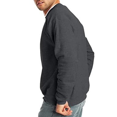 Hanes Men's EcoSmart Sweatshirt, MEDIUM, Charcoal Heather 1-pack - Image 3