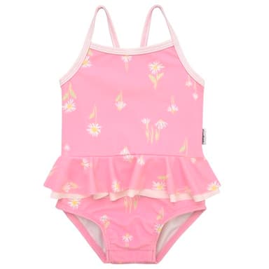 Gerber Baby Girls One-Piece Swimsuit, Pink Daises, 3-6 Months - Image 1