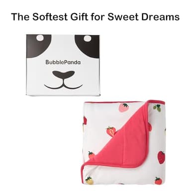 BubblePanda Rayon Made from Bamboo Baby Blanket for Boys Girls Neutral Soft Crib Blanket Toddler Quilt Comforter Newborn Nursery 30 x 40 Inch Strawberry - Image 7