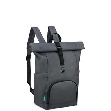 United Colors of Benetton Be Rolltop Laptop Backpack, Anthracite - Image 3
