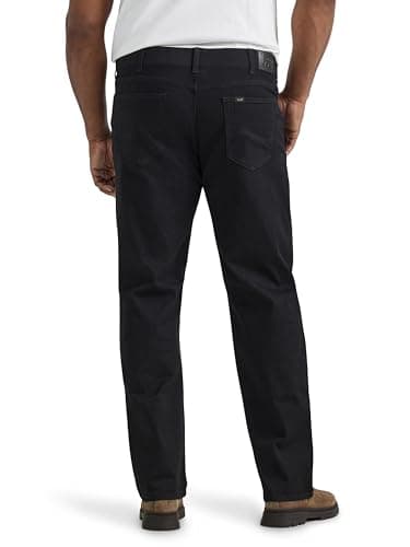 Lee Men's Big & Tall Extreme Motion Relaxed Straight Jean Black 46W x 32L - Image 3