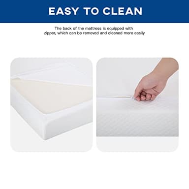 FDW | 6 Inch Queen Mattress | Medium Firm | Gel Memory Foam Mattress | White | Bed in a Box, CertiPUR-US Certified | Pressure Relief, Cooling Ventilated Foam | Washable Removable Cover - Image 7