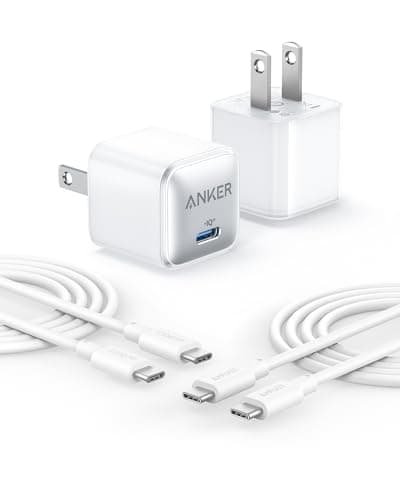 Anker USB C Charger Block, 20W PIQ 3.0 Compact Fast Charging for iPhone 17/16/15 and More Series, Galaxy, Pixel 4/3, iPad (2 Pack & 2 Cable) - Image 1