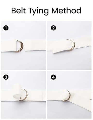 ZESICA Women's 2025 Summer Boho Button Midi Dresses Casual V Neck Flutter Sleeve Belted Long Dresses with Pockets,White,Large - Image 6