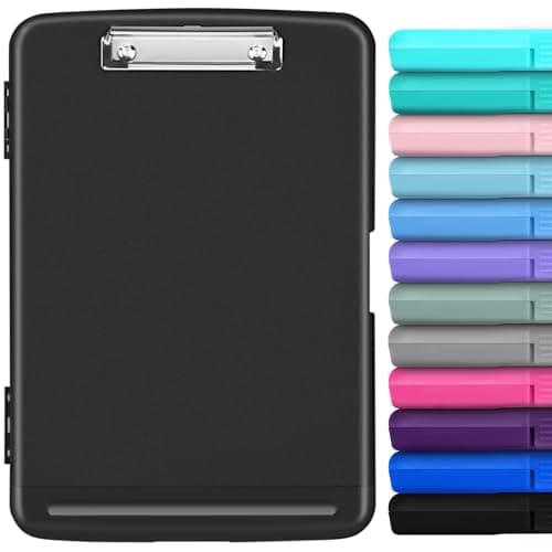 YEAHVIY Clipboard with Storage, High Capacity Clip Boards 8.5x11, Heavy Duty Plastic Nursing Clipboard Folder with Pen Holder and Low Profile Clip for School & Office - Image 1